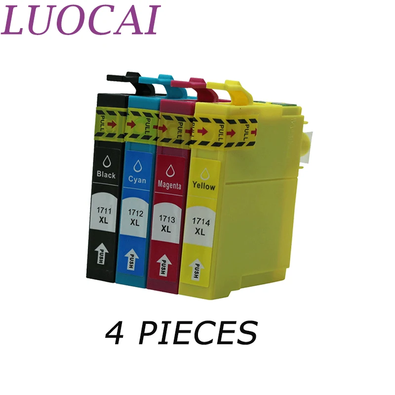 Картридж чернильный LuoCai совместимый с 4 цветами для принтеров Epson T1711 T1712 T1713 T1714 XP 33
