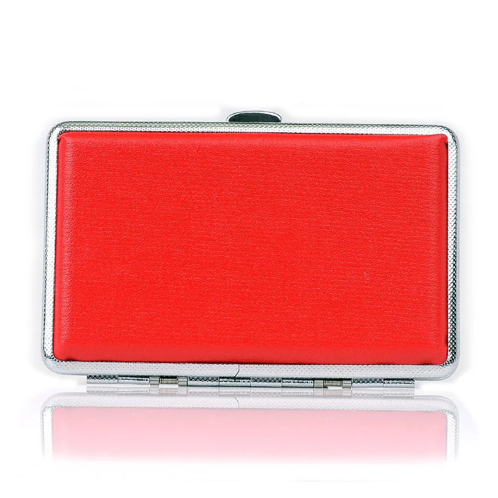 

Pink Leather Case For Cigarette Woman Slim Cigarette Case Box Hold For 14Pcs 100mm Cigarettes