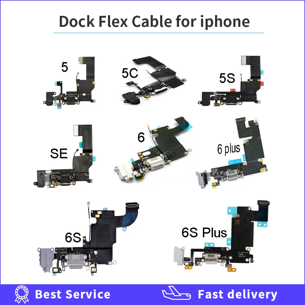 Сменный зарядный usb разъем для iPhone 5 5C 6 6S 7 8 Plus X гибкий кабель наушников|Шлейфы