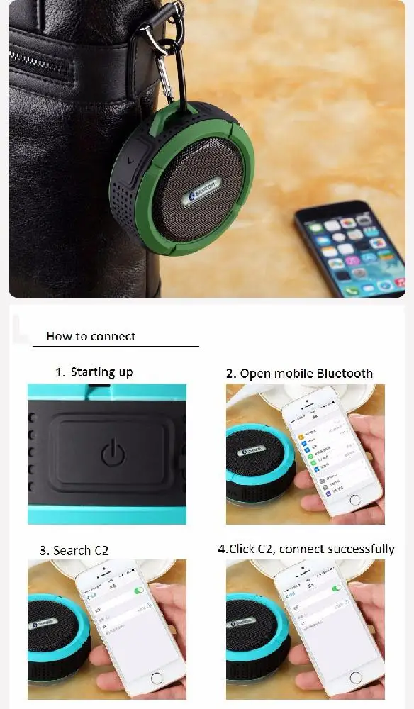C6 открытый беспроводной Bluetooth 4,1 стерео портативный динамик Встроенный микрофон ударопрочность IPX4 водонепроницаемый громкий динамик r20