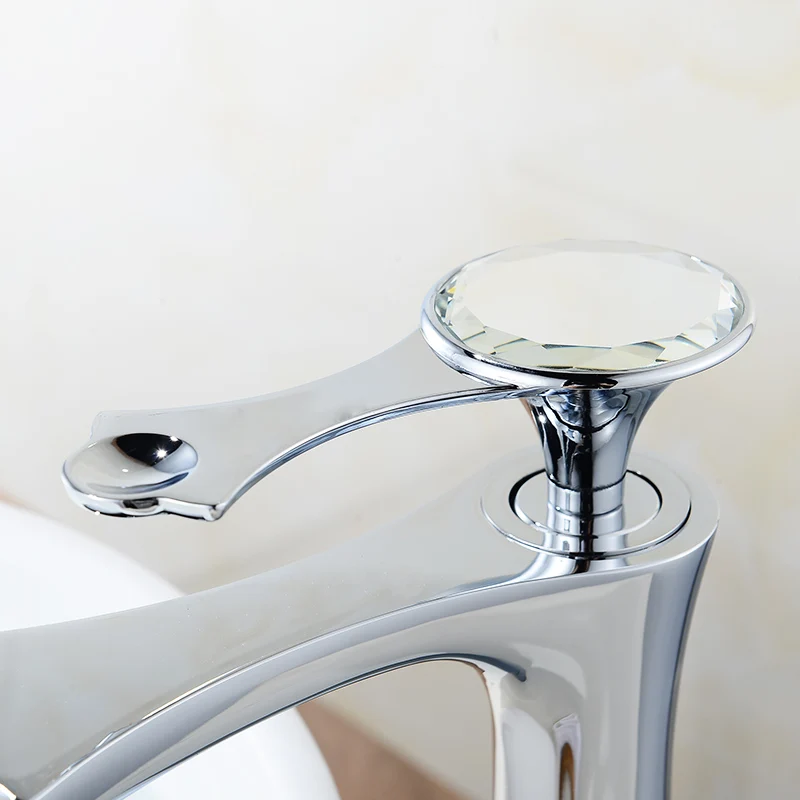 Элегантный смеситель для ванной комнаты Fapully Золотой из латуни с алмазным