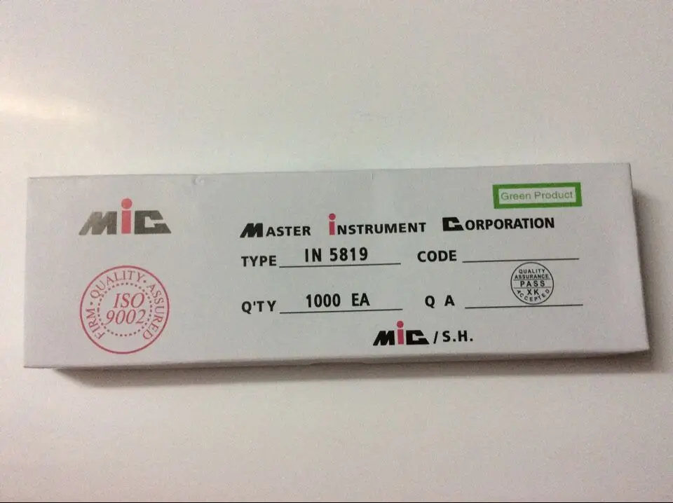 Фото Совершенно новый 1N5819 1N-5819 1N 5819 DO-41 1A 40V MIC DIP Выпрямитель Диод IN5819 1000 шт./кор. №2