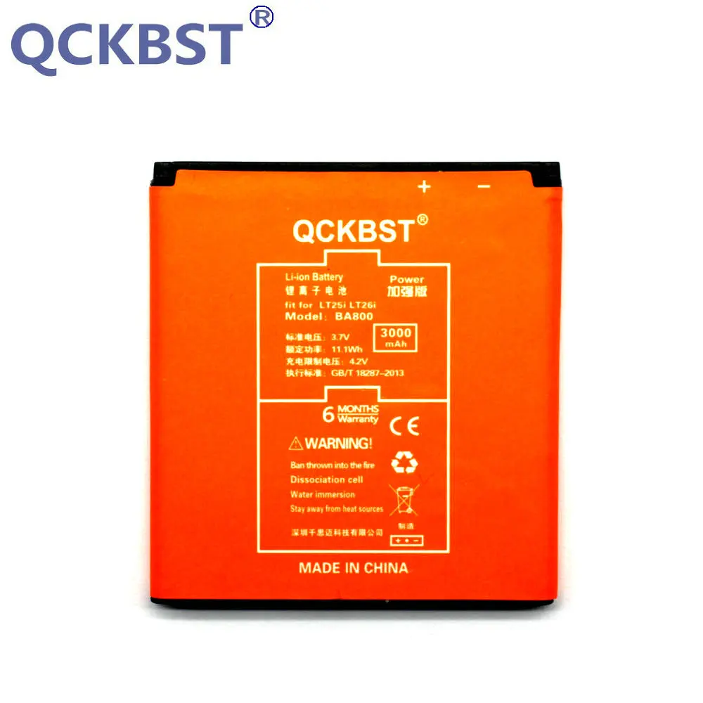 Новый аккумулятор BA800 3000 мАч для телефонов SONY Xperia V/S/cvc LT25i LT26i LT26ii LT25C|battery for|3000mah