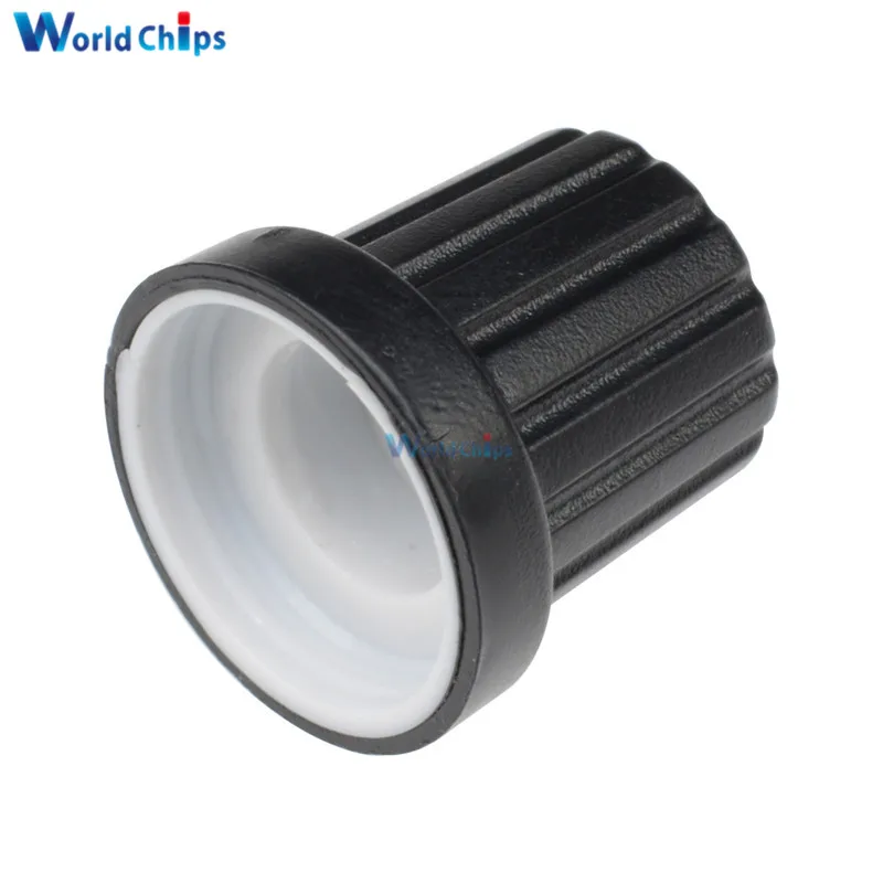 10 Pcs WH148 knob 6mm Shaft Hole Dia Plastic Threaded Knurled Potentiometer Knobs Caps|Потенциометры| |
