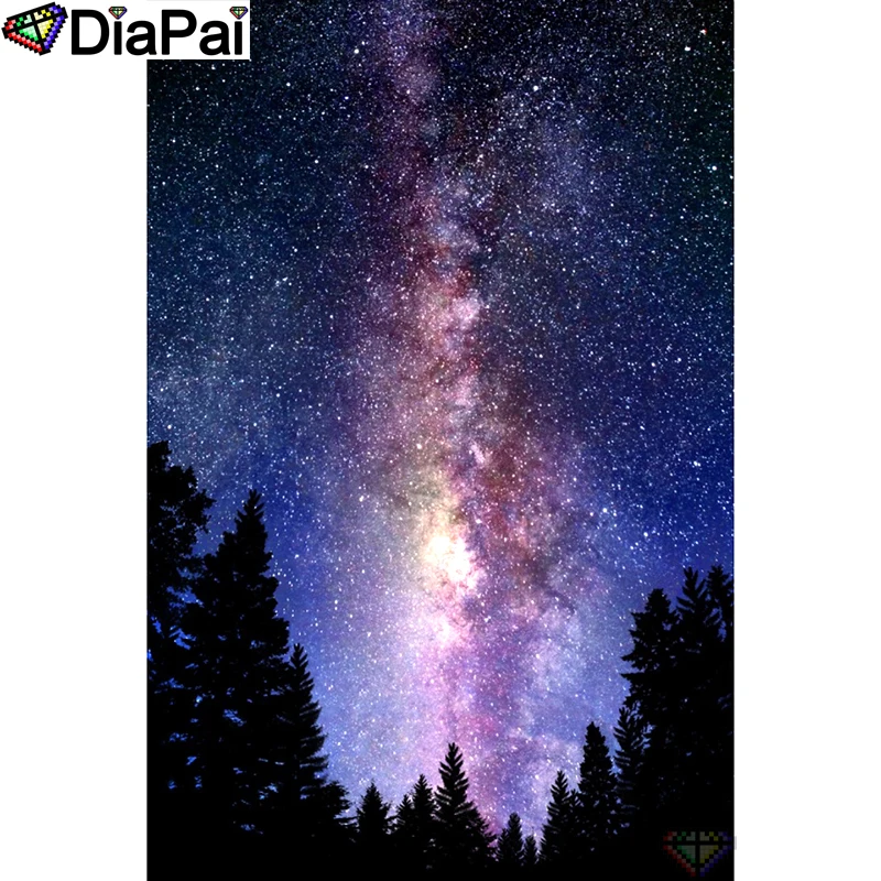 

DIAPAI 100% Full Square/Round Drill 5D DIY Diamond Painting "Colored starry sky" Diamond Embroidery Cross Stitch 3D Decor A18976