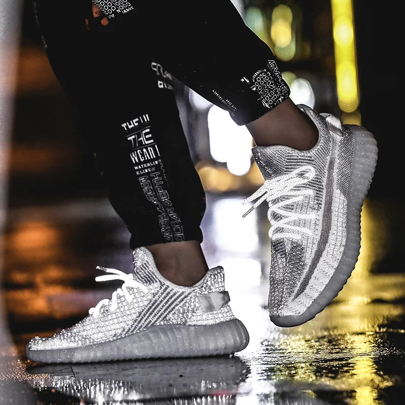 GOMNEAR Светоотражающие кроссовки для бега мужские светильник летняя светящаяся