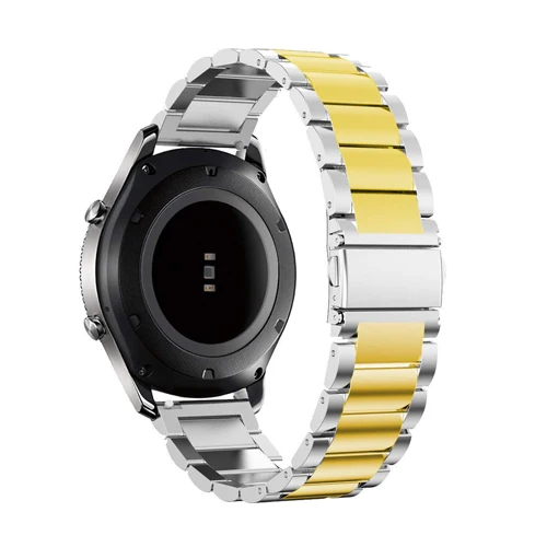 silver gold Пленка+ инструмент+ ремешок для часов для samsung galaxy watch active gear S3 Frontier 46 мм 42 мм ремешок 22 мм/20 мм ремешок из нержавеющей стали - Цвет ремешка: silver gold