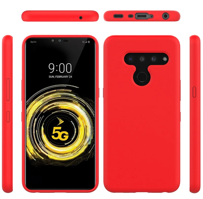 Жидкий силиконовый чехол для LG V50 ThinQ 5G Мягкая гелевая Резина высокого качества