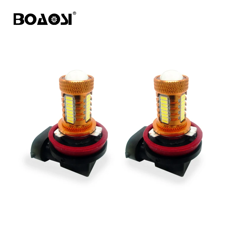 BOAOSI 2 шт. супер сисветодиодный H8 H11 HB3/9005 9006/HB4 светодиодный высокой мощности 4014 чип