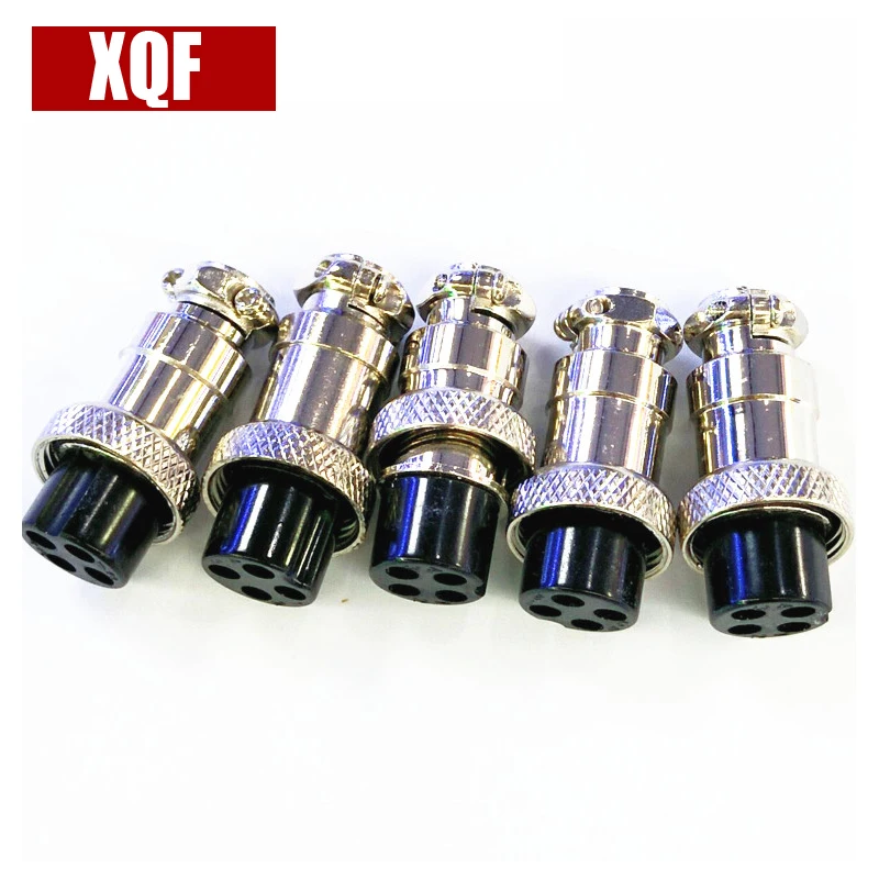 

XQF 5PCS Aviation plug GX16 4 core aviation socket