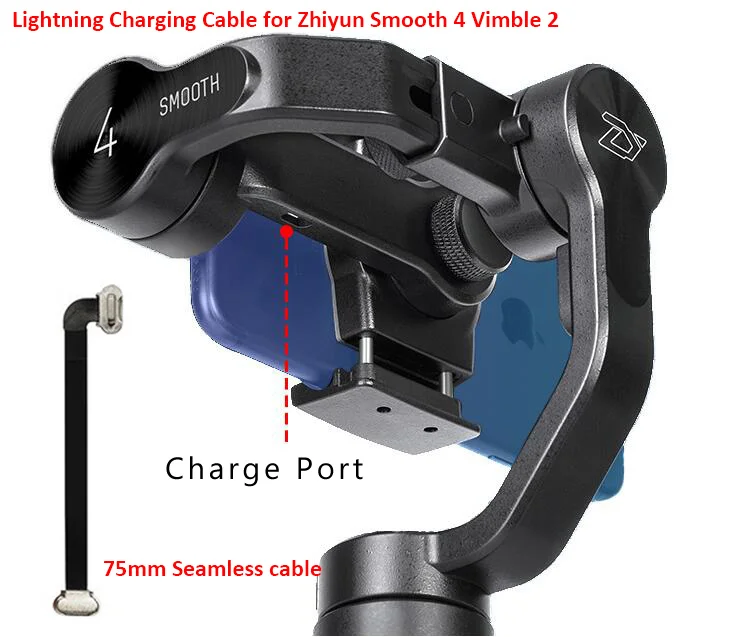 Zhiyun smooth 4 аксессуары зарядный кабель 75 мм бесшовный для lightning iphone 6 7 8 X XS XR android type c Feiyutech vimble 2