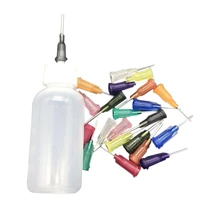 30ml transparent polyethylene needle dispensing dispenser bottle for rosin solder flux paste 11 needles