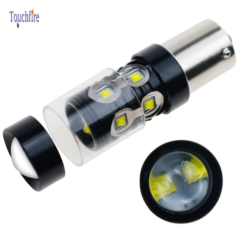 2 шт. светодиодный автомобиль лампы 1156 BA15S P21W 1157 BAY15D T20 Canbus led DRL 12V Авто Фары заднего