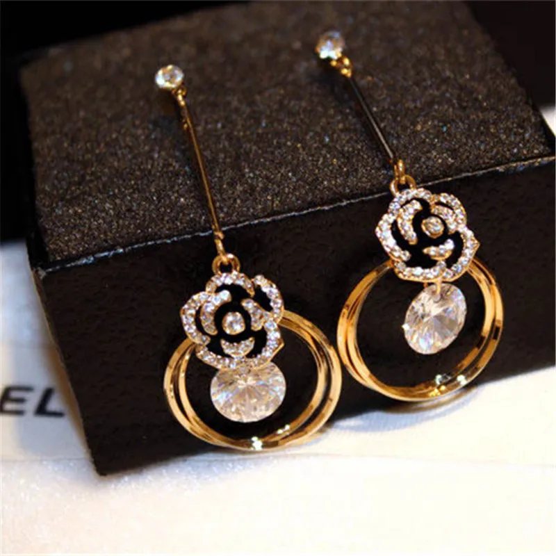 CX-Shirling качественные циркониевые серьги Элегантные Очаровательные с цветком