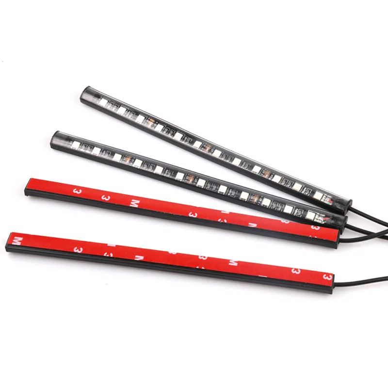 Автомобильный USB LED свет атмосферы Музыка Пульт дистанционного управления RGB