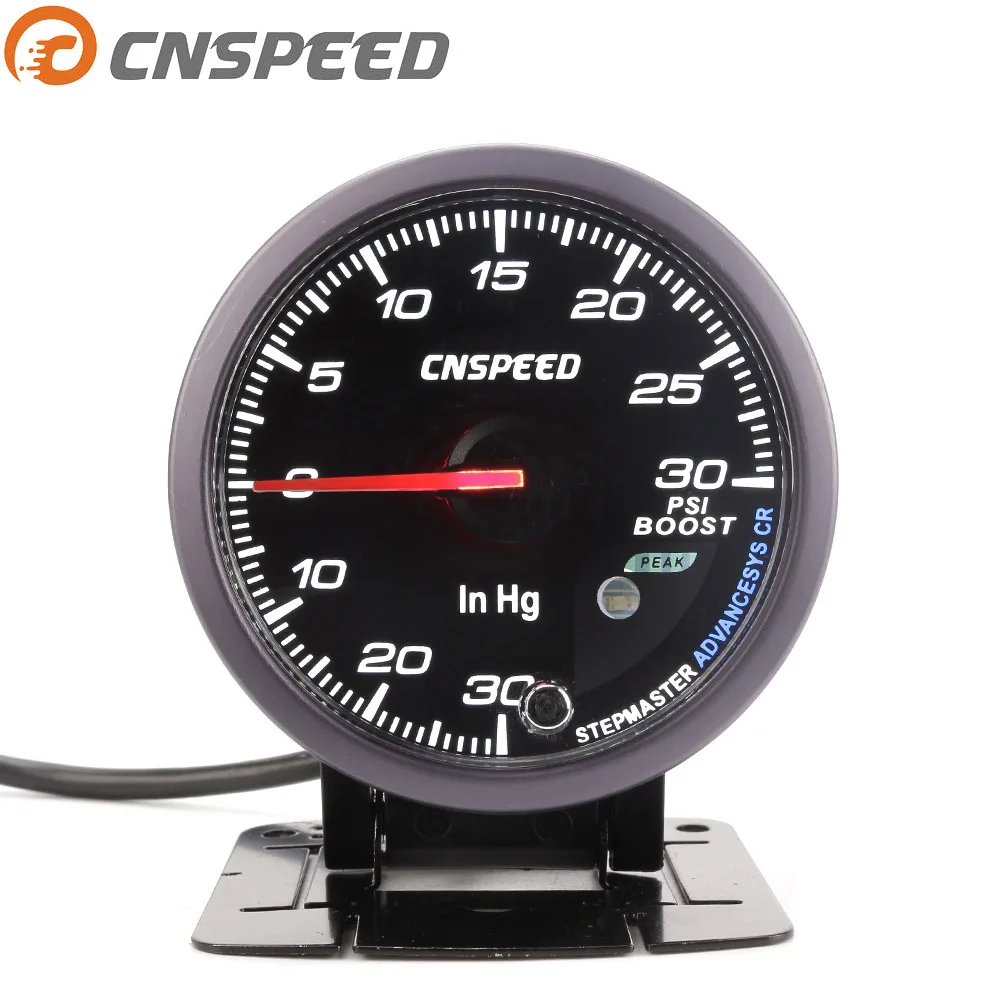 CNSPEED 60 мм Автомобильный турбо Boost Gauge PSI с сенсором черное лицо белое и Янтарное освещение турбо boost meter/Автомобильный измеритель YC101412