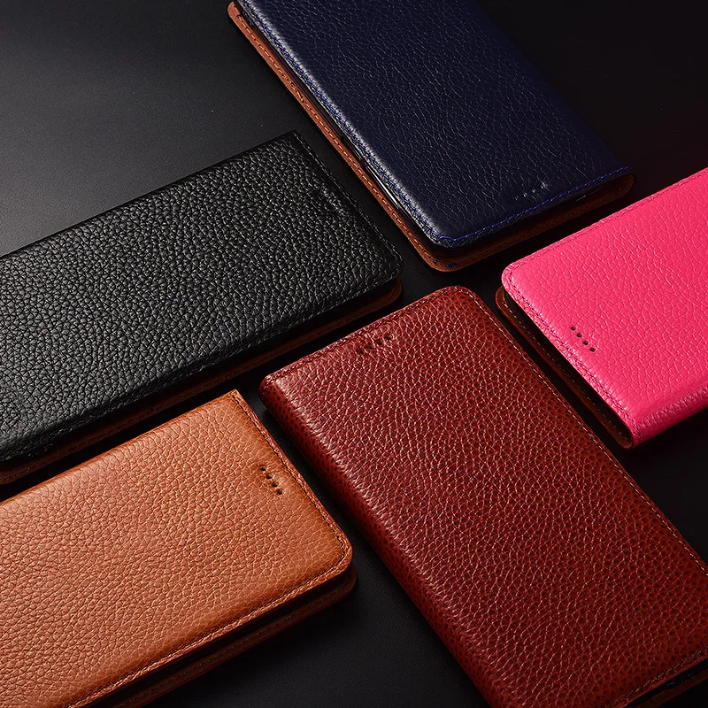 flip stand litchi genuine leather case for xiaomi redmi note 3 4 4x 5 5a 6 7 8 8t 9 9s 10 pro max 8a 9a cover mobile phone case free global shipping