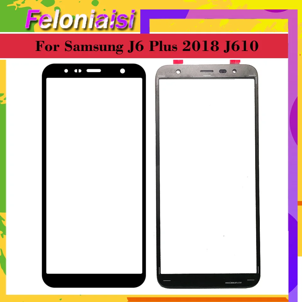 10 шт./лот для samsung Galaxy J6 + Plus 2018 J610 J610F SM J610F/DS сенсорный экран Внешний стеклянный