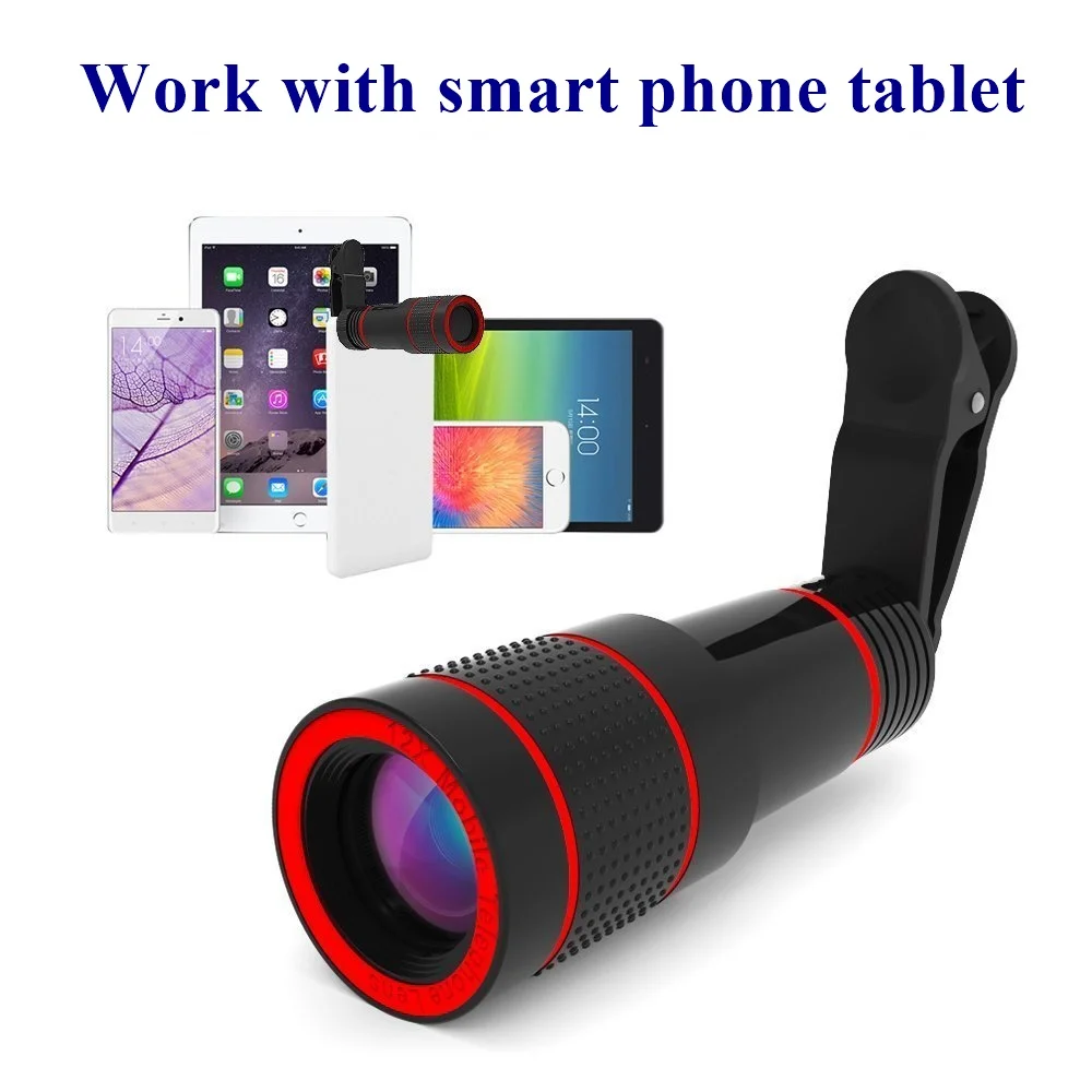 Tongdaytech Универсальный 12X ZoomTelephoto объектив оптический телескоп мобильный телефон объектив камеры с зажимами для смартфона