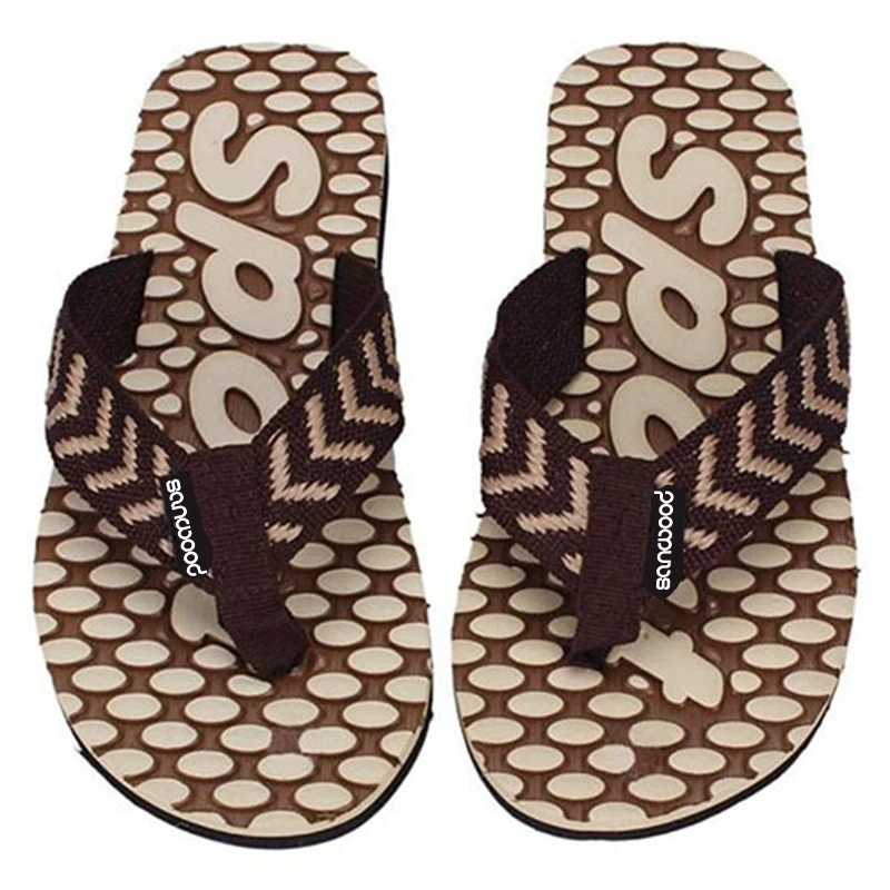 New Hot Men's Summer Sport Dot Print Indoor Slippers Outdoor Flip Flops Beach Sandals