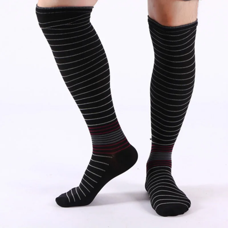 Men's Compression Socks Wide Calf Stripe Sock Fast Dry AA10034 | Мужская одежда