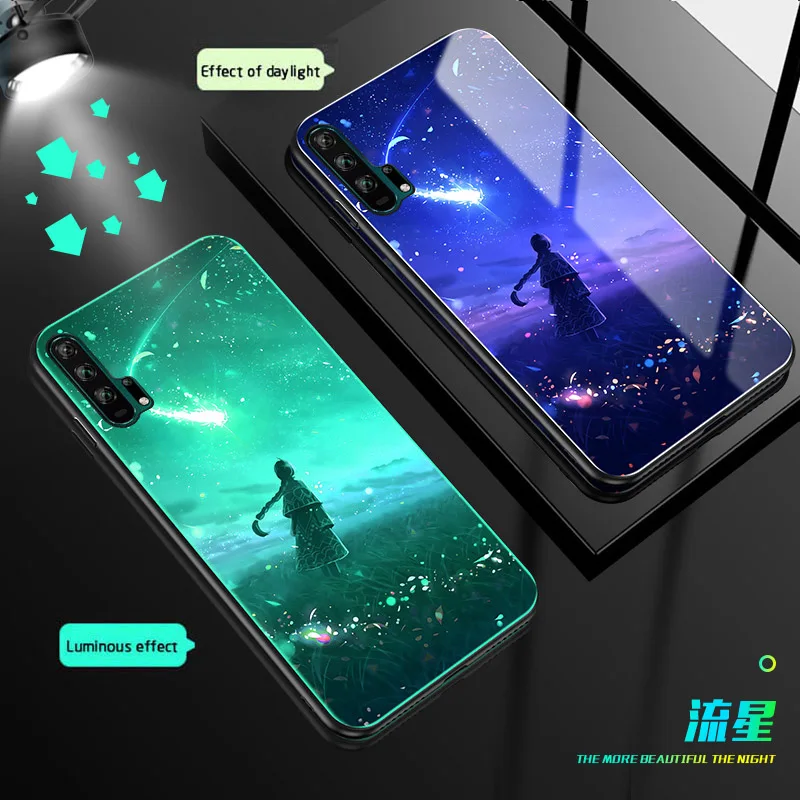 04 Чехол в виде светящегося стекла для huawei Honor 20 pro 10i 20i задняя крышка для V20 V10 20 10 9 8 Lite 7X 8X 7C 7A PRO PLAY чехол для телефона чехол s - Цвет: 04