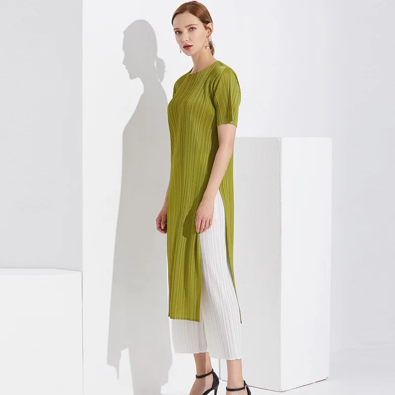 Женское плиссированное платье LANMREM Повседневное большого размера с Боковым
