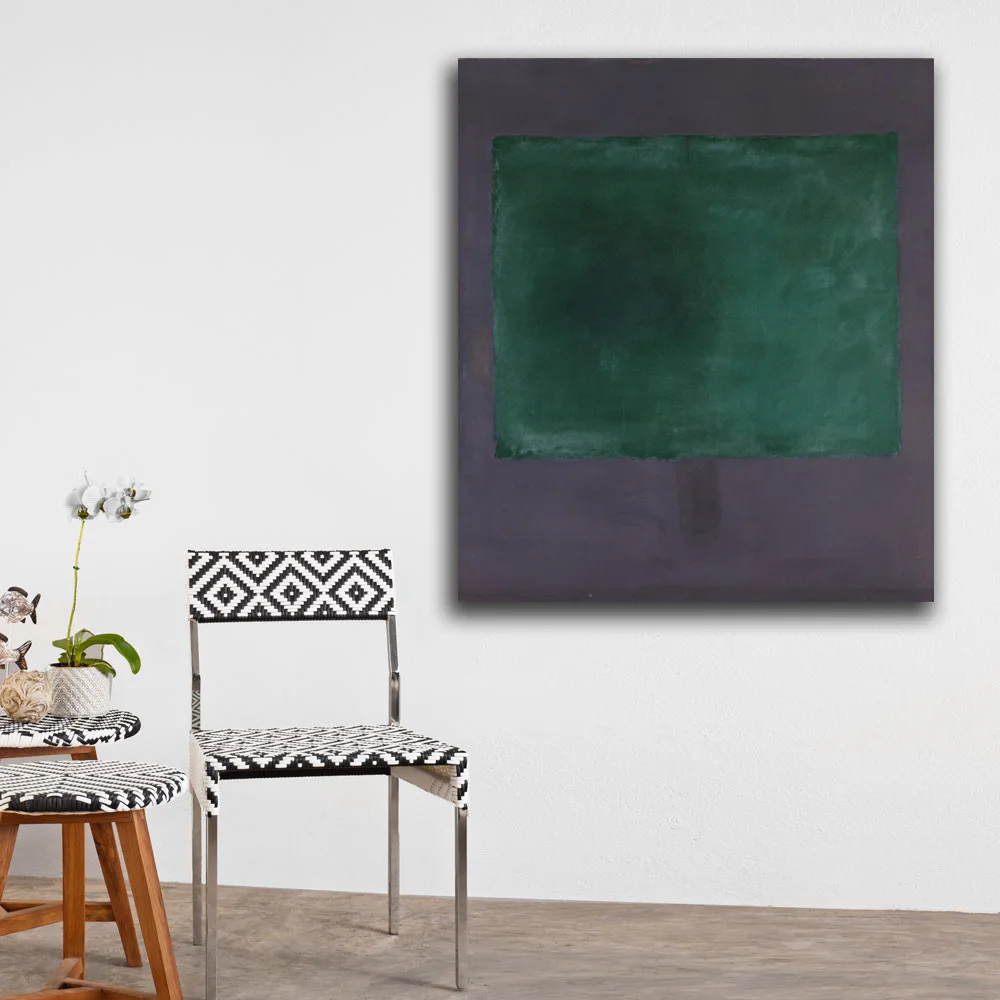 

Mark Rothko (Green on Maroon) Style print Frameless Unframed Oil Painting Spray Canvas Waterproof airbrush square design art