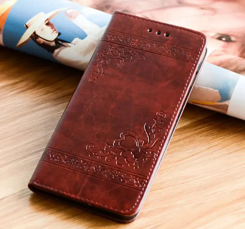 Коричневый Чехол-бумажник с откидной крышкой с тиснением Обложка для samsung A50 A60 A70 A40 A30 A20 A10 M10 M20 M30 чехол Магнитный кожаный чехол M105 M205 A40S A505F - Цвет: Коричневый