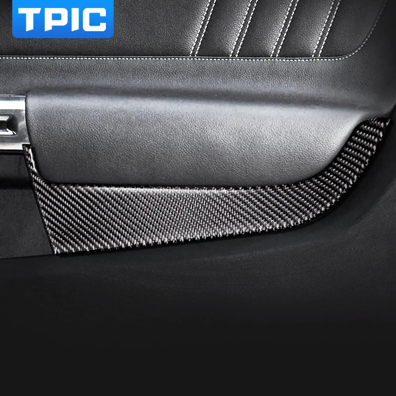 TPIC For Mustang Carbon Fiber 2 шт./лот Автомобильная Дверная панель Наклейка Автомобильные