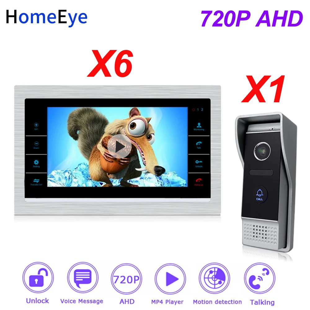 HomeEye 720P 7 дюймов HD видео телефон двери видеодомофон дом дверь управление