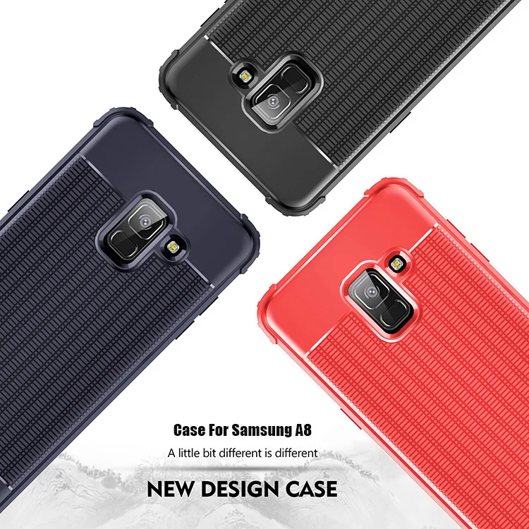 Чехол TPU с текстурой углеродного волокна для Samsung Galaxy A8 2018 SM-A530W SM-A530N, ультрапрочный ковер из силикона на телефон.