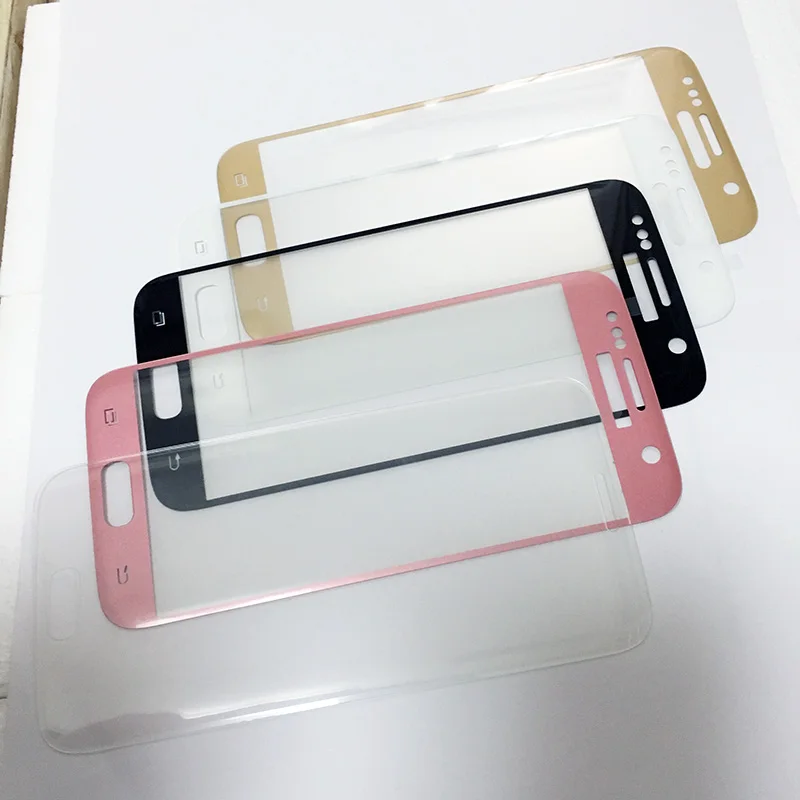 

Full Screen Glass For Samsung Galaxy S7 S7edge Screen Protector S6 edge Plus Tempered Glass Pink Blue Silver Gold Clear B W