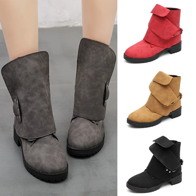 Women Shoes New Ankle Boots fashion Casual Ladies Slip On Autumn Leather zapatos mujer UPE250 | Обувь