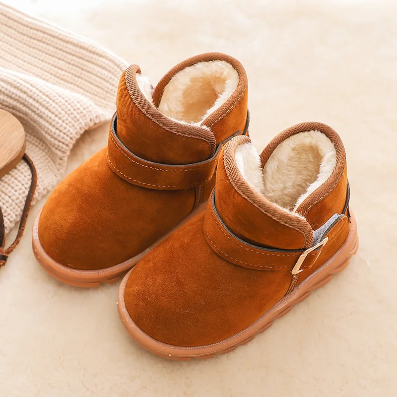 Детская обувь для малышей Теплые зимние ботинки детей Плюшевые с толстой