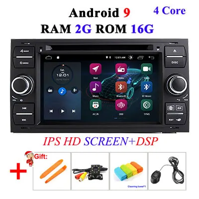 4G+ 64G Автомобильный dvd-плеер Android 9,0 2 din в тире для Ford Transit Focus подключение S-MAX C-MAX Kuga Mondeo Автомобильный Радио gps Мультимедиа - Цвет: 2G 16G IPS DSP B