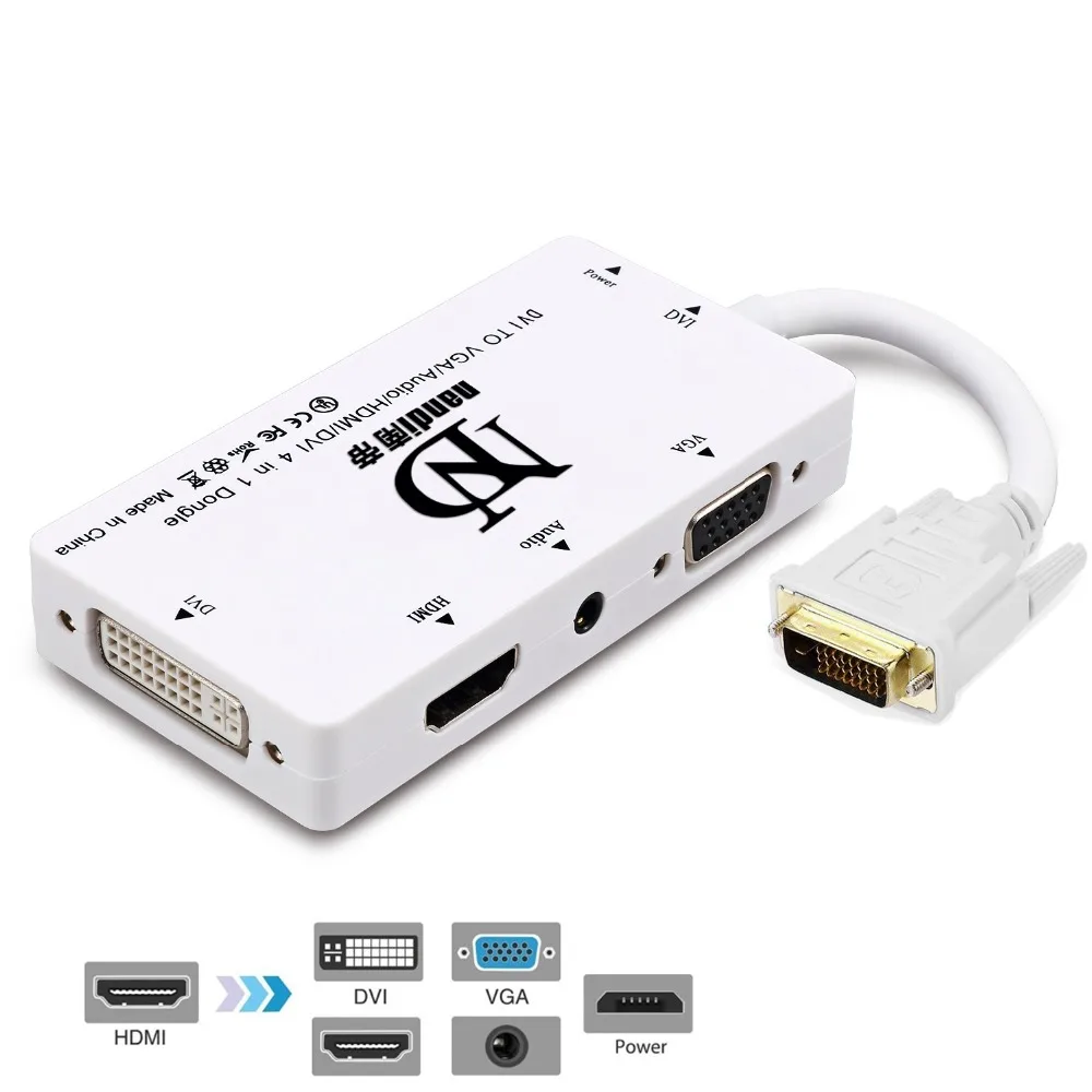 Кабель-адаптер DVI 24 + 1 к HDMI 4K VGA 1080P 3 5 мм с разъемом Micro USB в для компьютеров