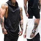 Мужская спортивная одежда Бодибилдинг Стрингер Толстовка майки с капюшоном в мышцах жилет