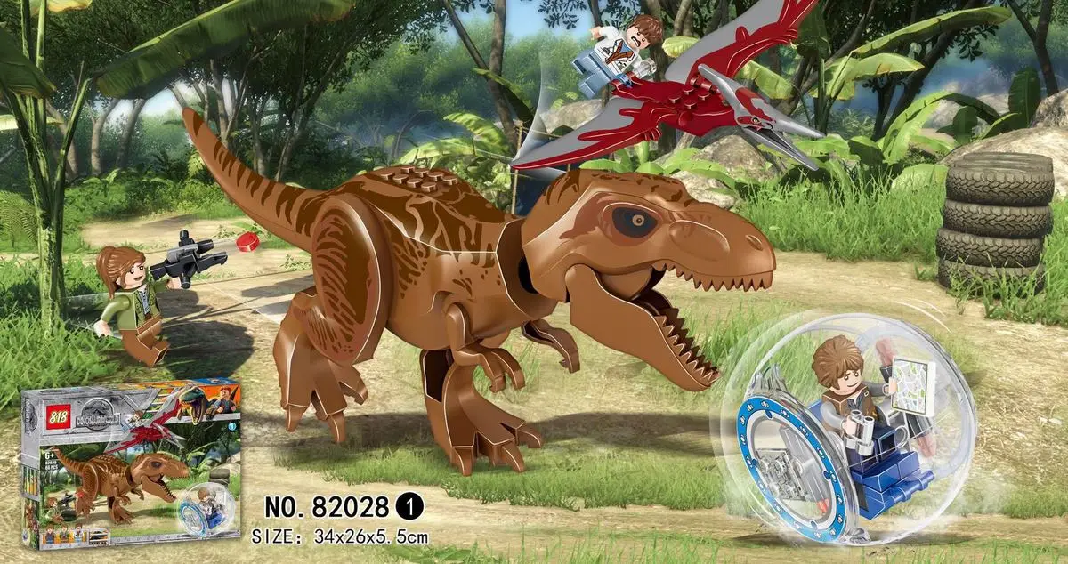 82028 Indominus Rex Tyrannosaurs T динозавр строительные блоки кирпичи детские игрушки для