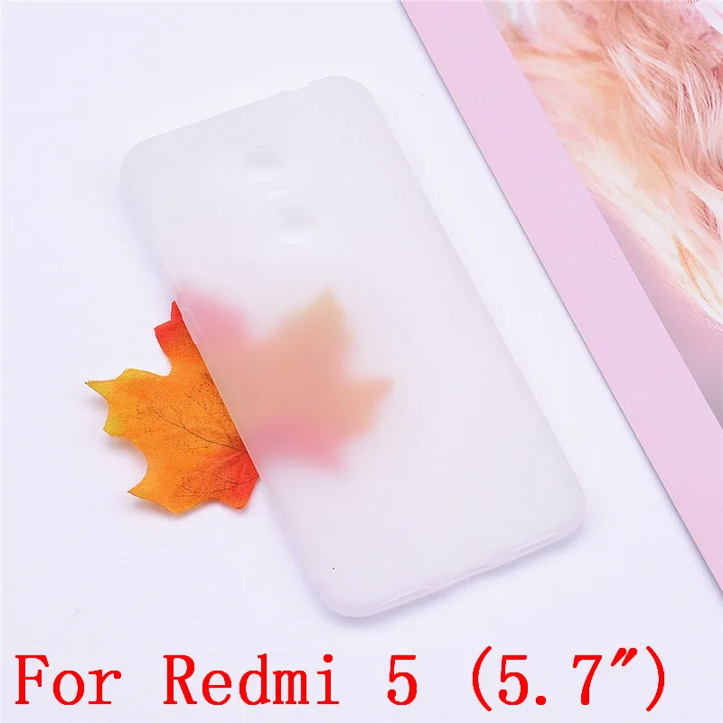 Transparent white Мягкий чехол из ТПУ для Xiaomi Redmi 5, чехол для Xiaomi Redmi 5 Plus, матовый Мягкий силиконовый чехол для телефона, чехол для Redmi 5/5 Plus, чехол s - Цвет: Transparent white