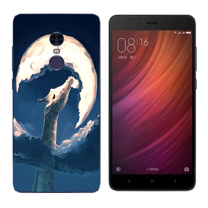 for Xiaomi Redmi Note 4 Case Soft TPU Back Cases 5.5&quot Silicone Cover Expression Printing Bag |