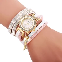 hot national style leather watch wrap around elegance wristwatch for women wholesale clock long strap watches