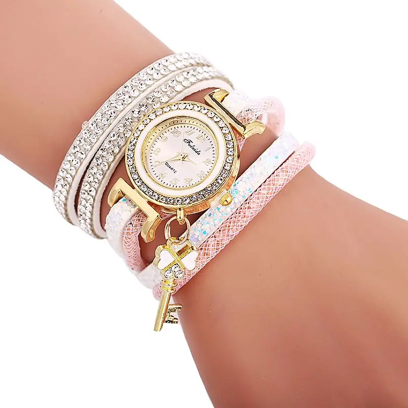 hot national style leather watch wrap around elegance wristwatch for women wholesale clock long strap watches | Наручные часы