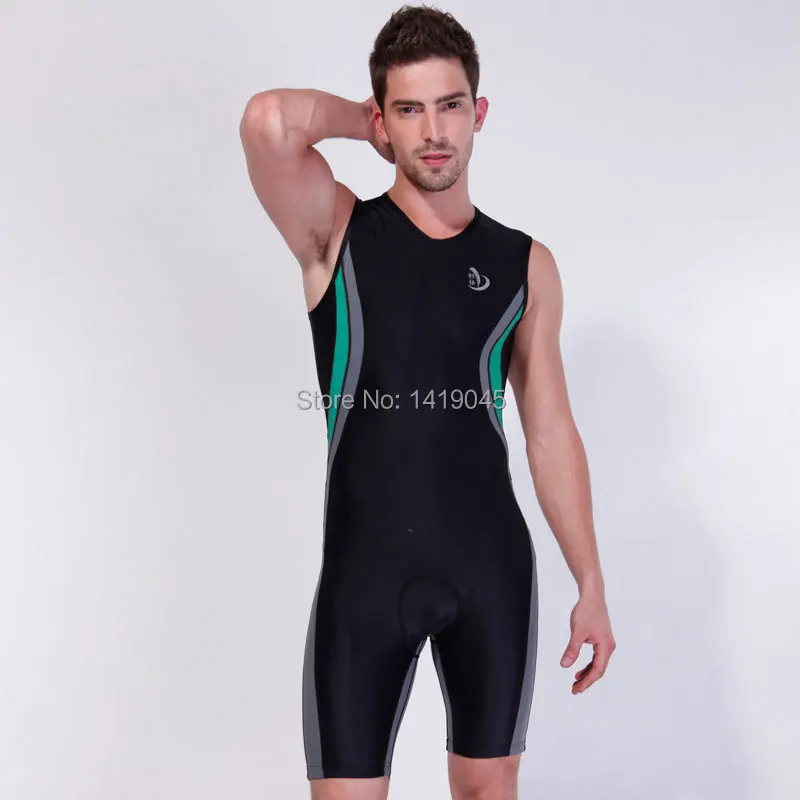 Работа Триатлон костюм сжатия удобные Trisuit без рукавов Одна деталь с принтом