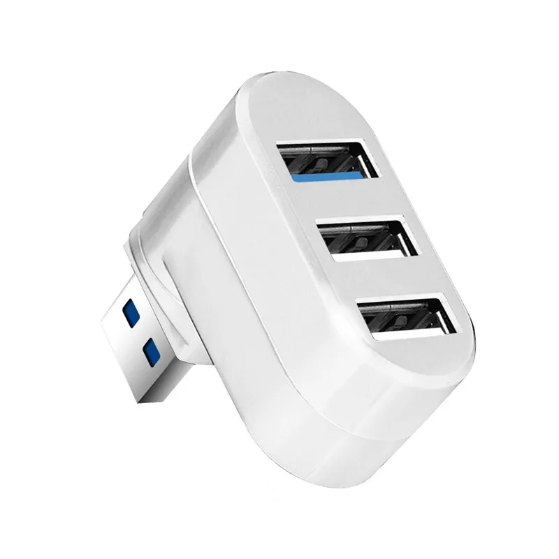 white OTG usb-хаб 3,0 3 порта USB 2,0 вращающийся разветвитель адаптер для iPhone ПК ноутбук Mac клавиатура динамик поддержка быстрой зарядки - Цвет: white