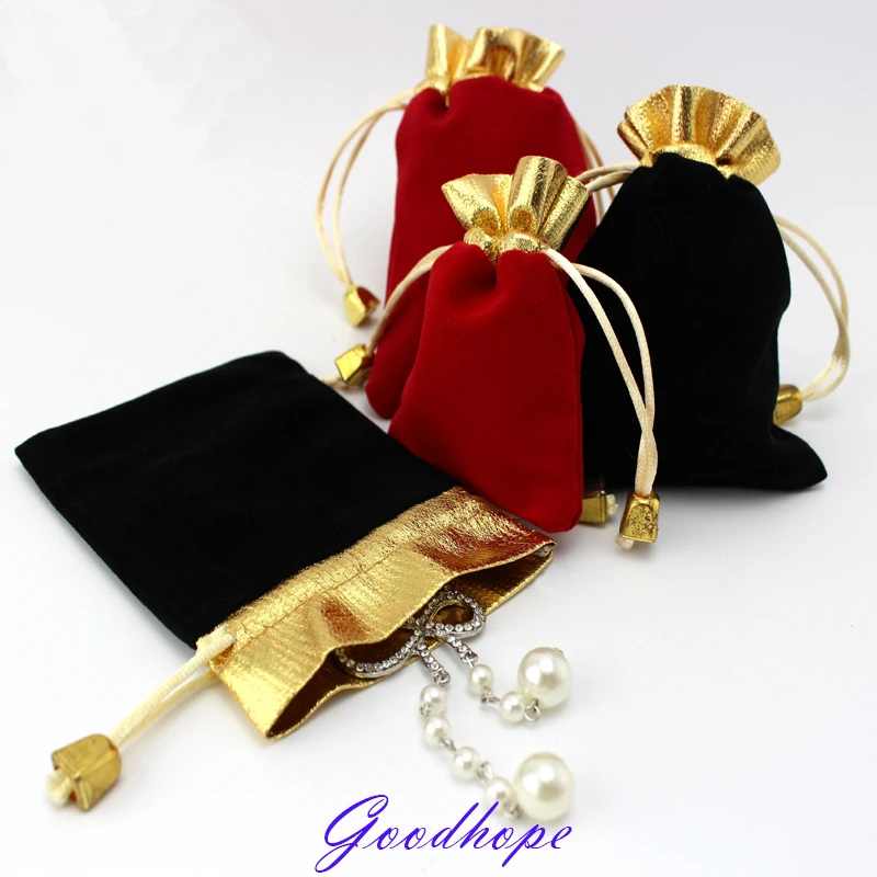 100 шт. бархатные мешочки для хранения ювелирных изделий|pouch velvet|velvet drawstringjewelry storage |