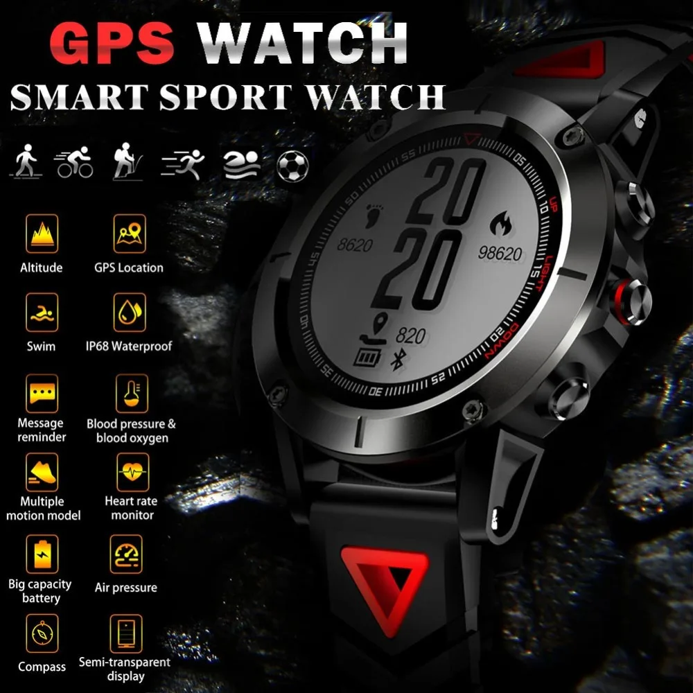 G01 gps Смарт часы для мужчин IP68 водонепроницаемый монитор сердечного ритма Bluetooth