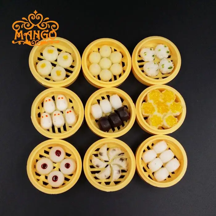 

1:12 Miniature dollhouse food accessories BJD steamed bun steamed dumpling dumpling steamed bread earliers 9pcs