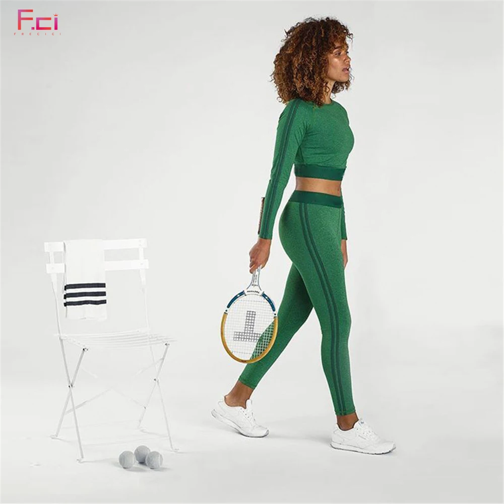 Женская толстовка с длинным рукавом комплект боковой полосой Женский из двух