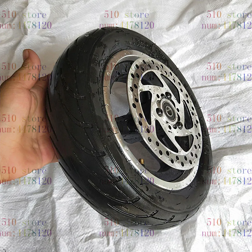 

70/65-6.5 electric scooter tyre tubeless tire and alloy wheel hub with Brake disc 10 inch electric scooter Front wheel